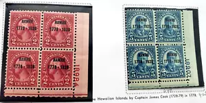 US VINTAGE, #647, 648 HAWAII SOVRASTAMPE, blocco piastra S-4,. MINT O.G - Foto 1 di 1