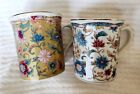 Set of 2 Vintage FLORAL CHINTZ Coffee Tea Mugs Made In Japan Mint