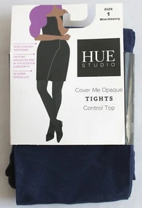 HUE Studio Womens Size 1 XS/S Blackberry Cover Me Opaque Tights Control Top - Picture 1 of 3