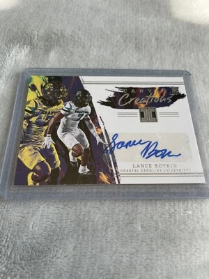 2023 Panini Chronicles Draft Picks LANCE BOYKIN Impeccable Canvas Creations Auto - Image 1 of 2