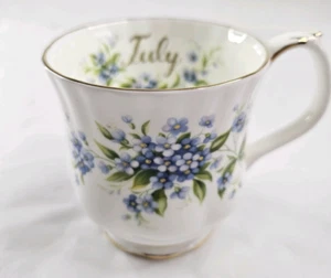 Royal Albert Flower Month Cup July Forget Me Not Blue White Gold Rimmed No Plate - Picture 1 of 12