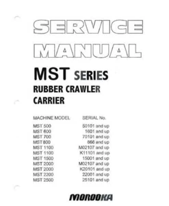 Morooka MST series Rubber Crawler Carrier Workshop Manual - Picture 1 of 4
