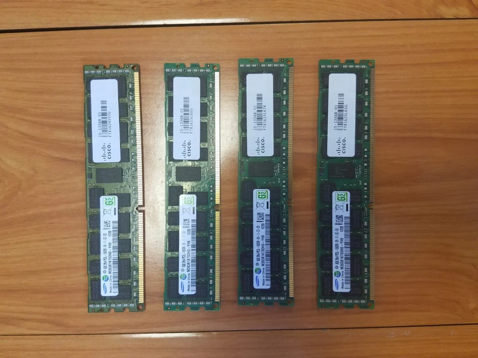32GB SAMSUNG (4 x 8) M393B1K70DH0 - YH9 PC3L-10600R 2Rx4 ECC SERVER MEMORY 32 GB - Image 1 of 1