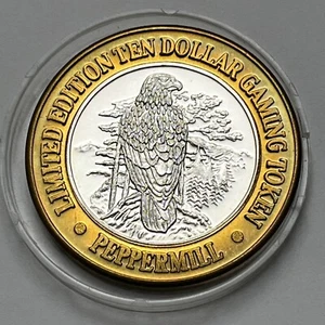 Peppermill Reno Ltd Ed Ten Dollar Gaming Token .999 Silver Strike - Picture 1 of 23
