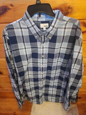 Sonoma Men's Long Sleeve Dress Shirt Sz 2XL Bright Blue/White Plaid, Well Made! - Image 1 of 3