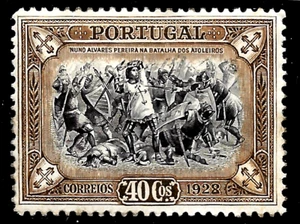 PORTOGALLO 1928 #446🔥NUNO ALVARES PEREIRA NELLA BATTAGLIA DEI QUAGS🔥MLH OG VF - Foto 1 di 2