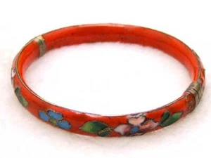 Handwork Red Cloisonne Enamel Bangle Cuff Bracelet for Women Fine Jewelry bra215 - Picture 1 of 5