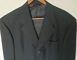 Hart Schaffner Marx Mens 42 R 3 Button Black Wool Sport Coat Blazer Regular - Picture 1 of 5