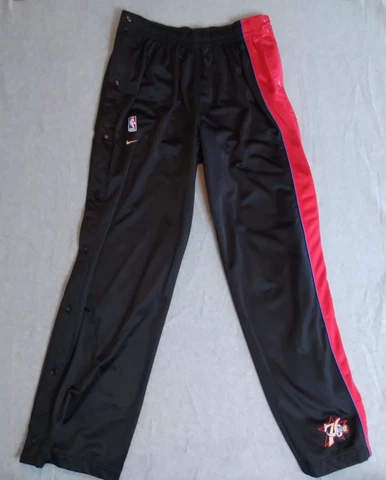 Vintage Philadelphia 76ers Warm-Up Pants Mens XXL 2XL Black Nike Tearaway Y2K Cover