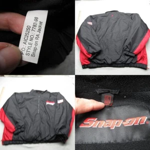 Snap On Jacket Mens XL Black Rain Fleece Lined Side Zip Oversized 1/2 Zip Racing - Picture 1 of 14