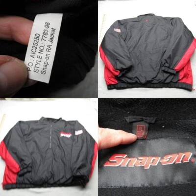 Snap On Jacket Mens XL Black Rain Fleece Lined Side Zip Oversized 1/2 Zip Racing - Image 1 of 4