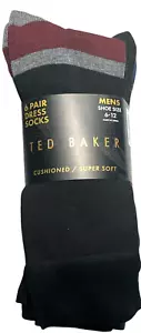 Ted Baker Crew Dress Socks Mens 6-12 Cushioned Comfort 6 Pair Super Soft Preppy - Picture 1 of 17
