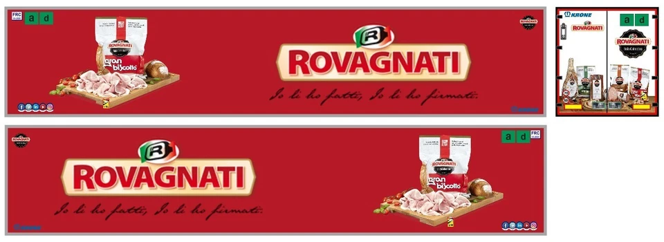 Nuova Grafica ROVAGNATI  adesiva trasparente per rimorchi frigo Herpa 1/87. - Immagine 1 di 1