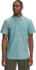 The North Face Loghill Shirt Mens Small Reef Waters Plaid Cotton Hemp Blend NWT - Picture 1 of 4