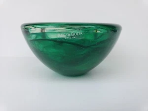 KOSTA BODA Sweden Green Art Glass Swirl Candle Holder - Picture 1 of 6