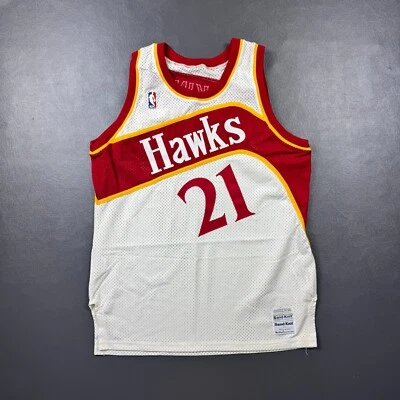 Camiseta deportiva 100 % auténtica Dominique Wilkins Sand Knit Hawks 46 L XL para hombre corte profesional Foto 1 de 4