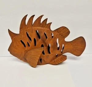 Metall Fisch Skulptur Windlicht Kerzenhalter freistehend - Bild 1 von 3