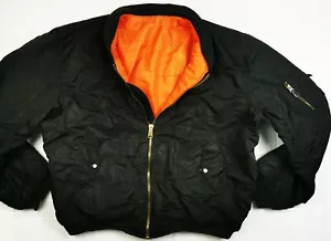 *HOT Men's MFH FLYER'S @ MA1 REVERSIBLE BOMBER MILITARY FLIGHT BLACK Jacket 4XL - Picture 1 of 12