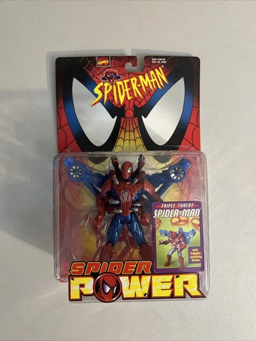 🍕🍕TRIPLE THREAT SPIDER-MAN SPIDER POWER 1999 SERIES 1🍕🍕 Cover