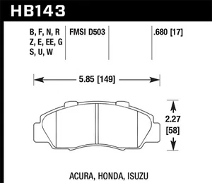 Hawk Performance HB143G.680 DTC-60 Disc Brake Pad - Picture 1 of 2