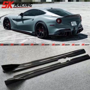 Carbon Fiber Side Skirt Extension Splitter Trim 2PCS Fits Ferrari F12 Berlinetta - Picture 1 of 8