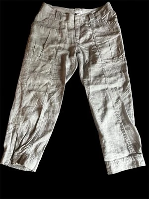 Pantalones Chelsea de lino para mujer Calvin Klein talla 8 lt. color gris usados en excelente estado Foto 1 de 4