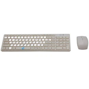 Wireless Mouse And Keyboard Kit With Stickers French Layout FR AZERTY White - Picture 1 of 7