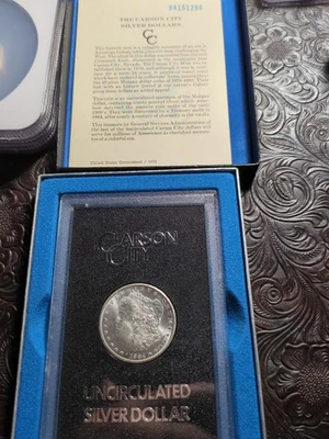 1884 CC GSA Carson City Morgan Silver Dollar $1 with Box and COA - Image 1 of 4
