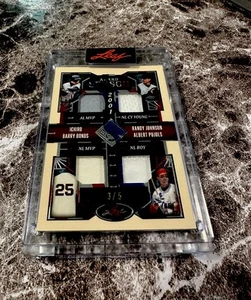2025 LEAF SEASONS IN THE SUN ICHIRO/PUJOLS/BONDS/JOHNSON QUAD PATCH SSP #'d 3/5 - Picture 1 of 1