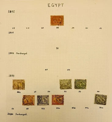 COLECCIÓN/ÁLBUM DE ESTAMPILLAS RARAS DE EGIPCIO DE 1872 A 1960 KING FUAD Y MÁS Foto 1 de 4