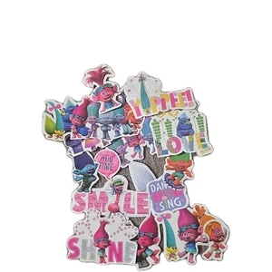 15 Trolls Small Craft Stickers Lot Set Dance Yippee Shine Sing Love Pink Blue Pu - Picture 1 of 2