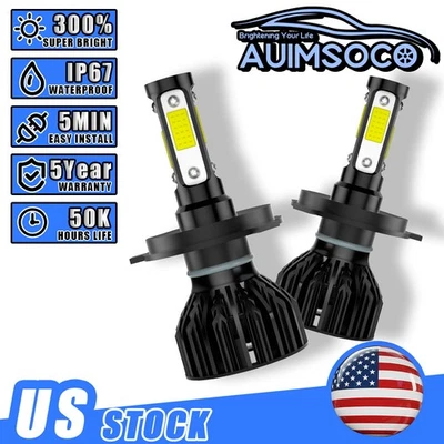 2x 9003 LED Headlight Front Bulb White Kit Hi/Lo Beam For Pontiac G3 Wave 2009 - Image 1 of 4