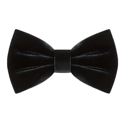 Pajarita de terciopelo para niños y hombres - Diseño de corbata preatada - Elegante moño negro para hombre Foto 1 de 4