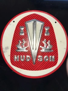 Hudson Auto License Plate Topper 1950s Grill Badge Emblem Wheaties Advertising - Picture 1 of 5