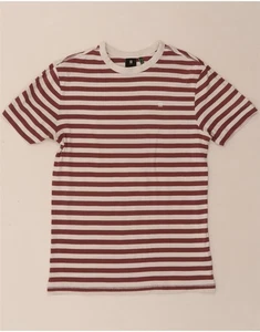 T-shirt donna G-STAR top UK 12 media marrone a righe cotone DQ82 - Foto 1 di 3