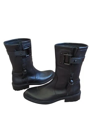 Barbara Bui Black Leather Boots Biker Moto Womens Size 39 US 9 UK 6 - Image 1 of 4