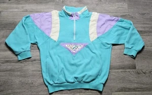 Vintage Womens Pullover Windbreaker Sweatshirt Workout Gear 90s Crevois Int'l - Picture 1 of 9