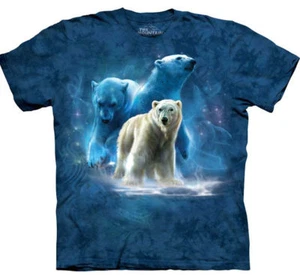 Camiseta Animal Algodón Blanco de Montaña Oso Polar Collage Azul Ártico Adulto S-3X - Imagen 1 de 7