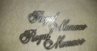 Dodge Royal Monaco 1975 1976 1977 cromo escritura emblema conjunto 3811506 Mopar Foto 1 de 2