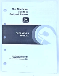 John Deere Operator's Manual For Model 3E & 5E Mist Blower Attachment OMM78988 - Picture 1 of 1