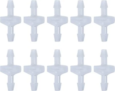 10 Pack 1/4 Inch Plastic Check Valve, One Way Barb Hose Inline Non Return for Fu - Image 1 of 2