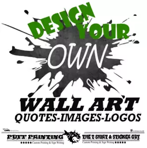 Pegatinas personalizadas de pared diseño de vinilo tu propia cotización - Imagen 1 de 4