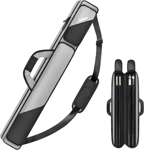 Pool Cue Case 2X2 Pool Stick Case Holds 2 Sticks W/2 Accessory Zipper Pockets - Picture 1 of 7