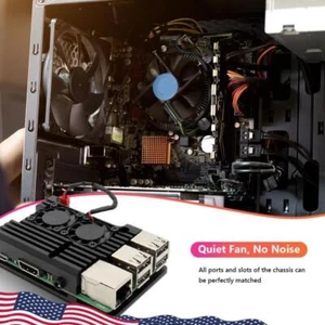 Case for Raspberry Pi 3 Model B B+ Aluminum Enclosure with w/ Dual Cooling Fan - Afbeelding 1 van 13