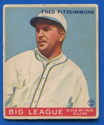 1933 Goudey #130 Fred Fitzsimmons NY Giants  VG-EX + or - Centered, No Creases - Image 1 of 2