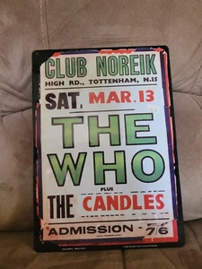 THE WHO Club Noreik Poster 8" by 12" Rock Venue Wall Decor Metal Sign - Picture 1 of 1