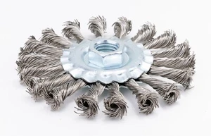 Harri Abrasives Twist Knotted Wheel Brush Stainless Steel Nut Thread 5/8"-11 UNC - Picture 1 of 9