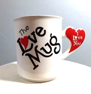 The Love Mug Heart Handle Coffee Tea Cup Vintage - Picture 1 of 1