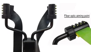 Amazing new flat black band hunting slingshot built in fiber optic sights - Picture 1 of 9
