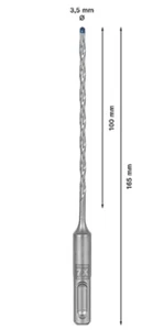 Bosch Expert 7X 4-Cutter Head 3X Life SDS Plus Masonry Drill Bit 3.5mm 165mm Pac - Picture 1 of 1